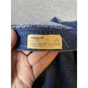 Rustler Men's Blue Denim Jeans Waist 38 Short Made in USA Regular Fit